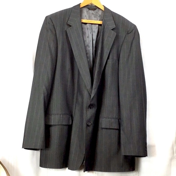 RATNER Other - 🌹RATNER Men’s Dark Grey 50L Quiet Pinstripe Single Breasted Tailored Suit Coat